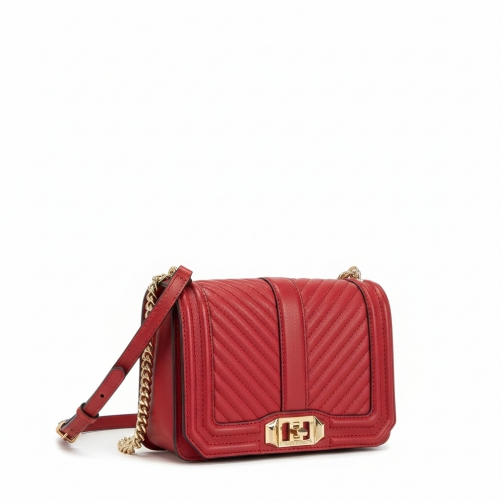 Rebecca Minkoff Red Quilted Crossbody Bag Gold Hardware